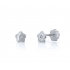 18kt witgouden oorringen met diamant en schroefdraad - 40467