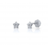 18kt witgouden oorringen met diamant en schroefdraad - 40468