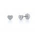 18kt witgouden oorringen met diamant en schroefdraad - 40469