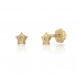 18kt gouden oorringen met diamant en schroefdraad - 40472