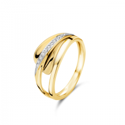 18kt gouden ring met diamant 0.08ct - 40503