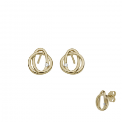 18kt gouden oorringen met diamant 0.04ct - 40505