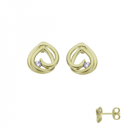 18kt gouden oorringen met diamant 0.05ct - 40512
