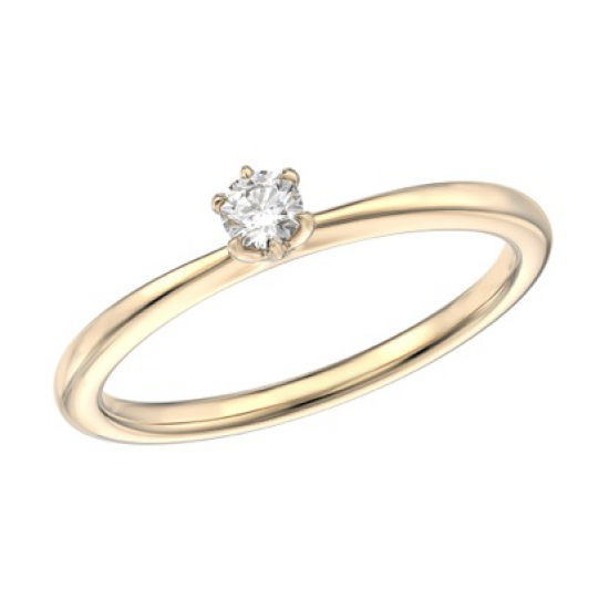 18kt gouden ring met diamant 0.11ct - 40554
