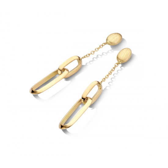 18kt gouden slinger oorringen - 40606