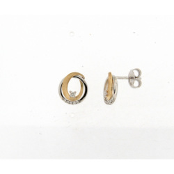 18kt gouden oorringen met diamant 0.08ct - 40607