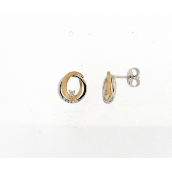 18kt gouden oorringen met diamant 0.08ct - 40607