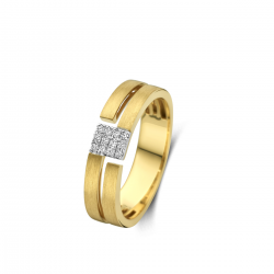 18kt gouden ring met diamant 0.08ct - 40608