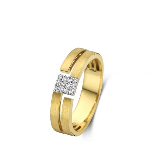 18kt gouden ring met diamant 0.08ct - 40608