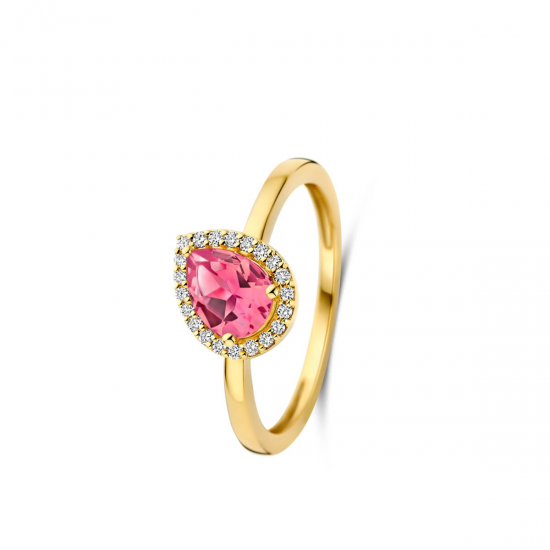 One More - 18kt gouden ring met diamant en tourmalijn - 40612