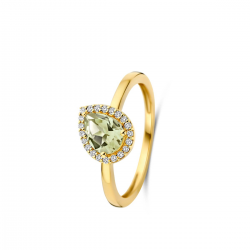 One More - 18kt gouden ring met diamant en prasioliet - 40613