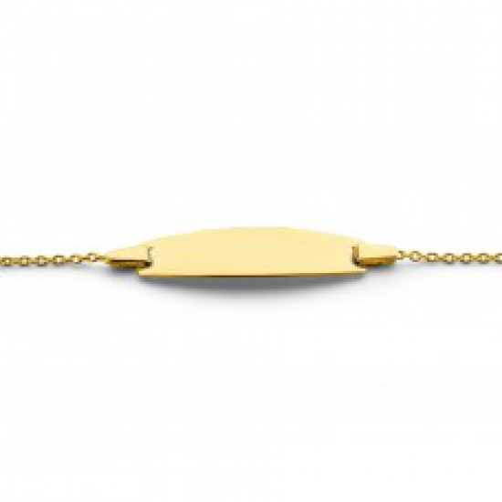18kt gouden armband met graveerplaat - 40665