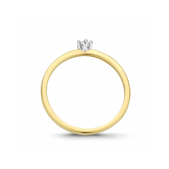 14kt gouden ring met diamant 0.10ct - 40463