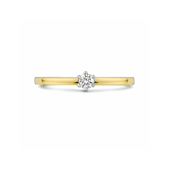 14kt gouden ring met diamant 0.10ct - 40463