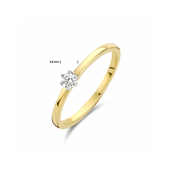 14kt gouden ring met diamant 0.10ct - 40463