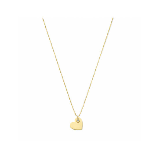 14kt gouden halsketting met hartje - 40620