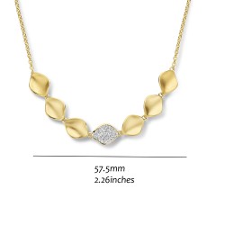 SILVER ROSE - zilveren halsketting met zirconium, geel verguld - 611426