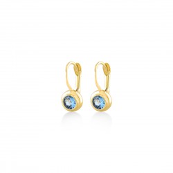 SWING JEWELS - 18kt geelgouden slinger oorringen met blauwe zirconium - 611504