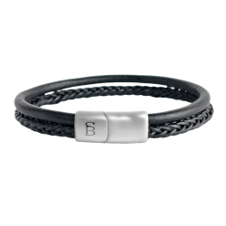 STEEL & BARNETT leather bracelet - Black - 613904