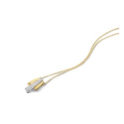 DULCI NEA - 18kt bicolor gouden halsketting met briljanten hanger 0.28ct - 612648