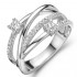 SILVER ROSE - zilveren ring met zirconium - 610898