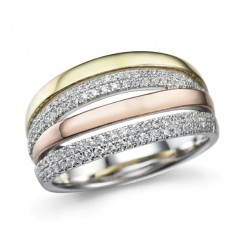 18kt Bicolor gouden ring met briljant 0.45ct - 611037