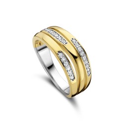 SILVER ROSE - bicolor ring met zirconium - 612300