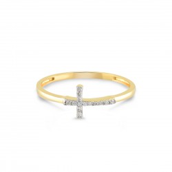 SWING JEWELS - 18kt geelgouden ring met zirconium - kruis - 611490