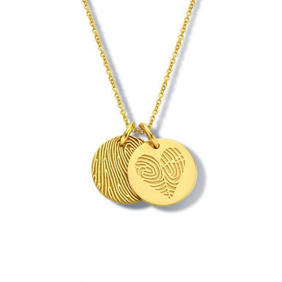 MINITIALS Olive branch necklage - 18kt geelgouden halsketting met graveerplaat (small) - 612091