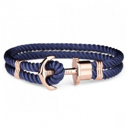 PAUL HEWITT anchor bracelet phrep rose gold nylon navy blue - 604622